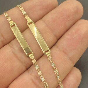 Baby ID Bracelet 5.5 Curb Link Children 10K Gold Real Pulsera Oro Real Bebés